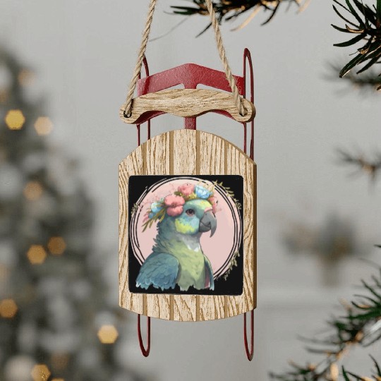 Cute Hahn's Macaw Bird Flower Crown Pet Birds Sled Ornaments