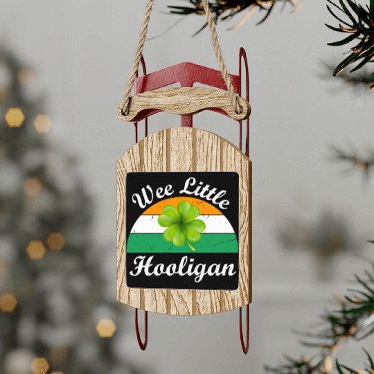 Wee Little Hooligan St Patricks Day Sled Ornaments