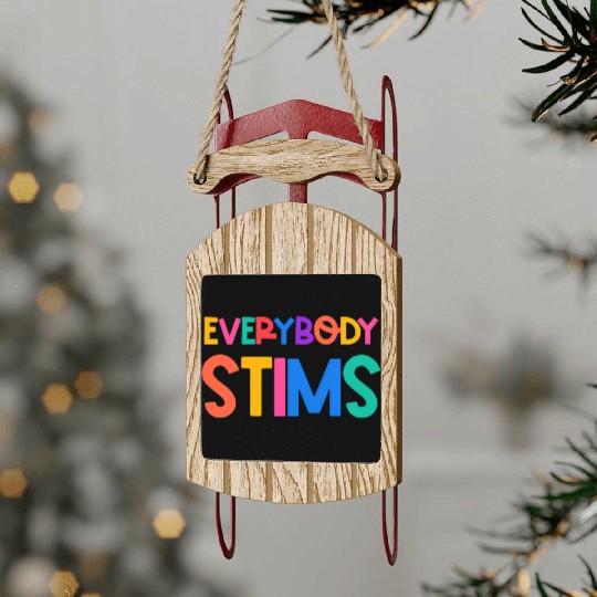 Everybody Stims Autism Special Ed Teacher Social Sled Ornaments