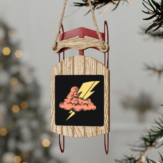 Lightning Bolt Sled Ornaments