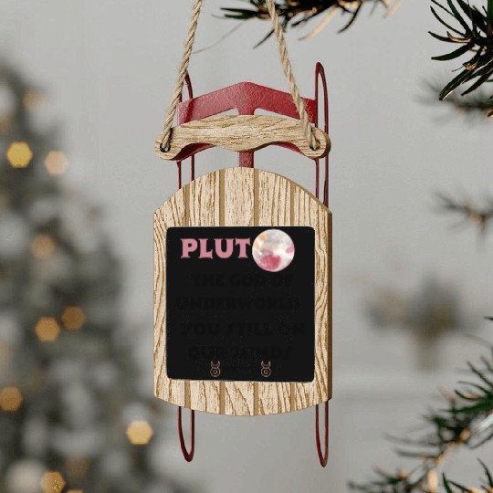 Don't Forget Pluto! Funny Science Astronomy Sled Ornaments