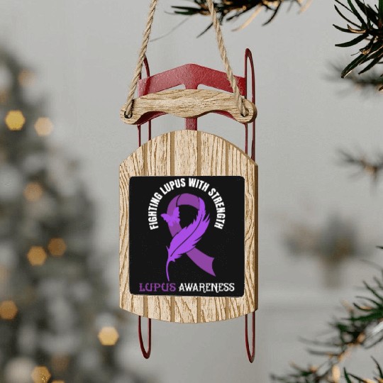 Lupus Awareness Lupus Fighter Sled Ornaments