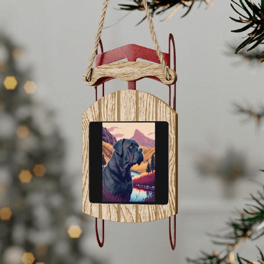 Cane Corso Nature Sled Ornaments