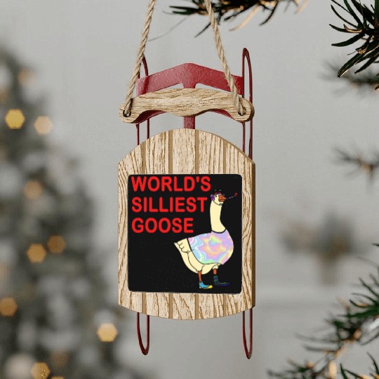 World's Silliest Goose Sled Ornaments