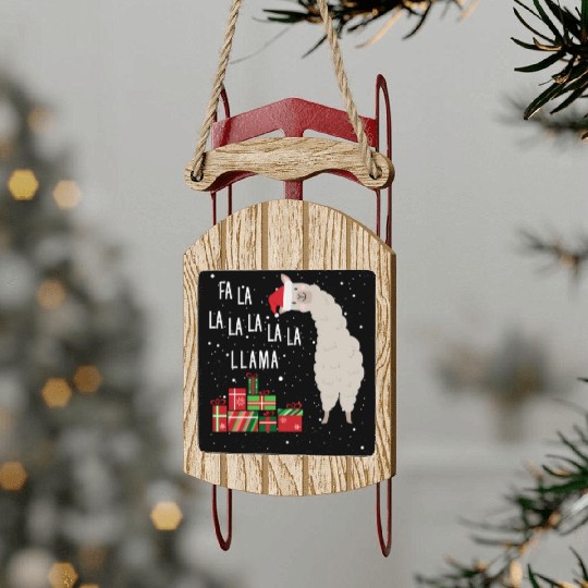 Fa La La Llama Sled Ornaments