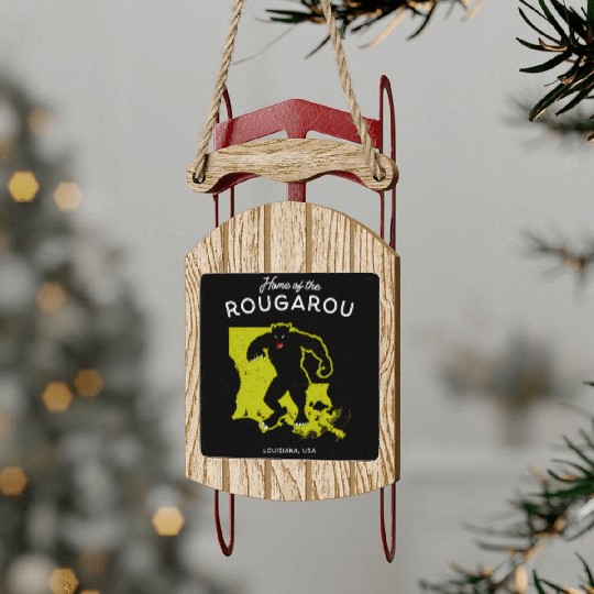 Home Of The Rougarou Louisiana Usa Cryptid Sled Ornaments