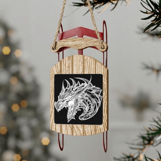 Hissing Dragon In Tattoo Scale Dress Sled Ornaments