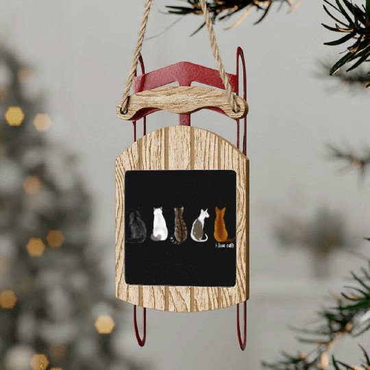 I Love Cats For Cat Sled Ornaments