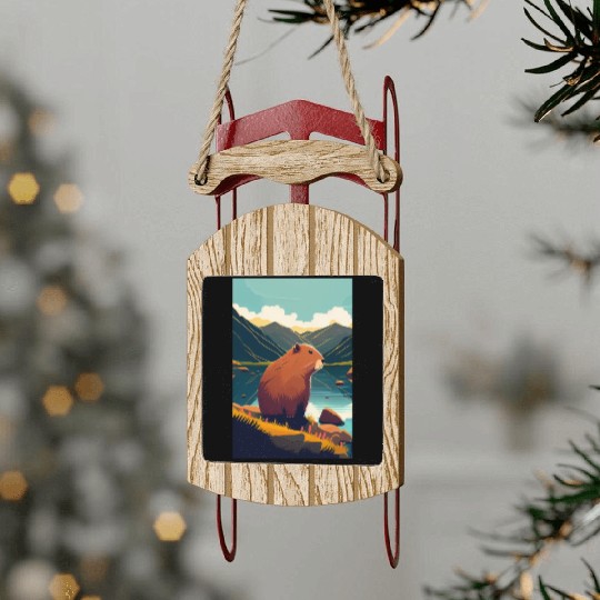 Capybara Nature Capibara Sled Ornaments