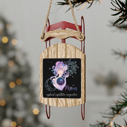Pisces Zodiac Sign Pisces Horoscope Astrology Sled Ornaments