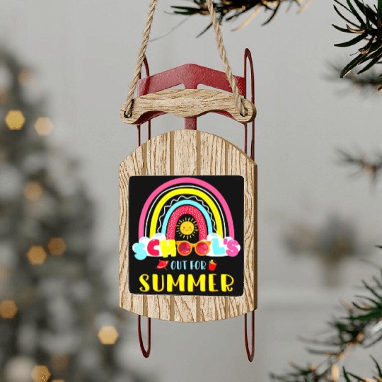 Last Day Of School Schools Out For Summer Teacher Sled Ornaments