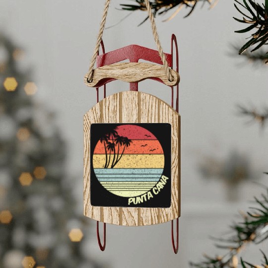 Punta Cana Dominican Republic Vacation Sled Ornaments