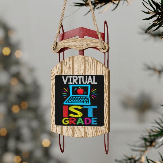 Virtual 1st Grader Back to School Sled Ornaments