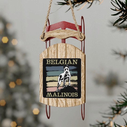 Belgian Malinois T Dog Sled Ornaments