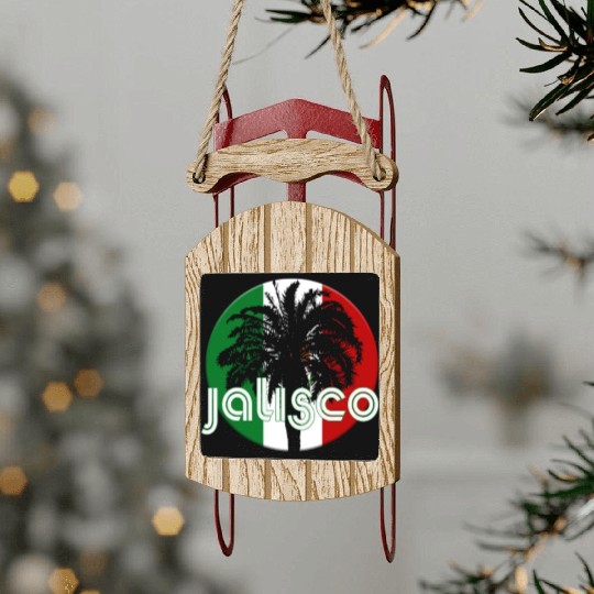 Jalisco Mexico Flag Native Palm Tree Mexican Sled Ornaments