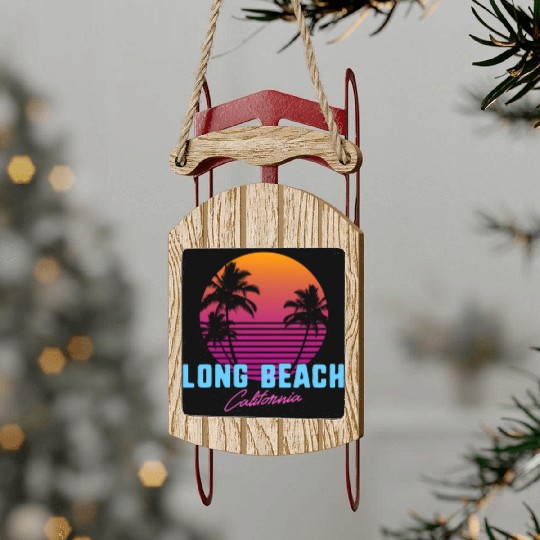 Long Beach California Sled Ornaments