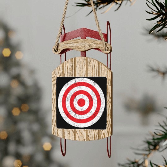Print On Back Bullseye Target Bulls Eye Fun Sled Ornaments