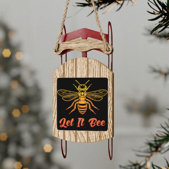 Beekepeer Let It Bee Beekepping Bumblebee Nature Sled Ornaments