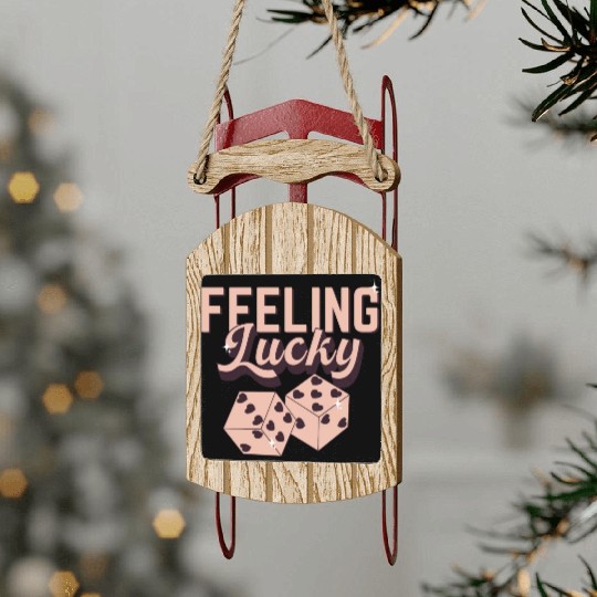 Feeling Lucky Retro Valentine 1 Sled Ornaments
