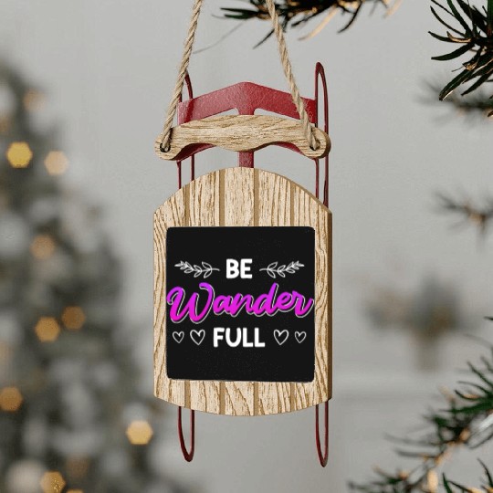Wanderfull Mountain fan Wanderlust Hiker Summit Sled Ornaments