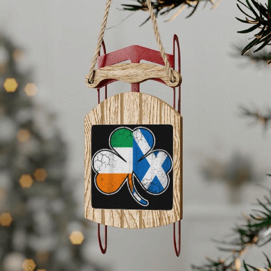Scotch Irish shamrock scottish st Patrick s Day Sled Ornaments