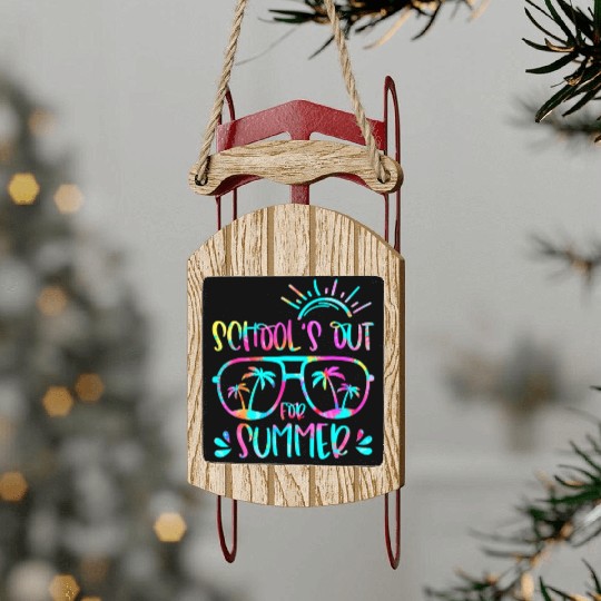 Last Day Of School Schools Out For Summer Teacher Sled Ornaments