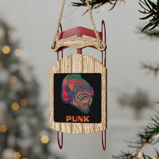 Gorilla Punk | Music Lover Sled Ornaments
