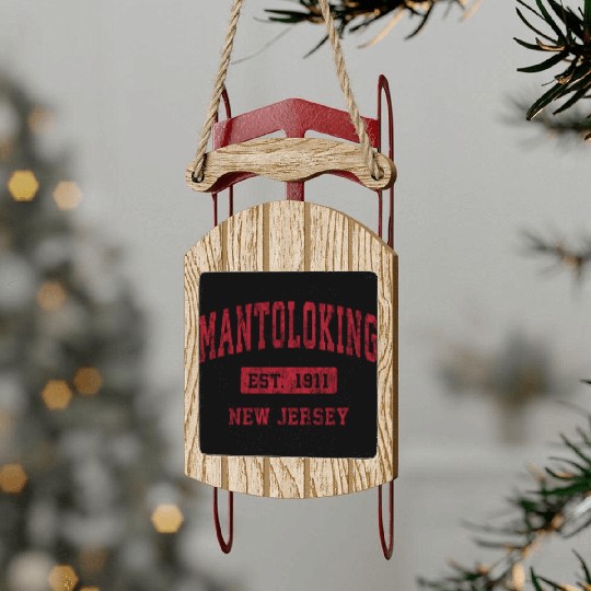 Mantoloking New Jersey Nj Sports Red Sled Ornaments