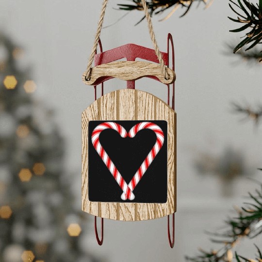 Sweets Candy Canes He Sled Ornaments