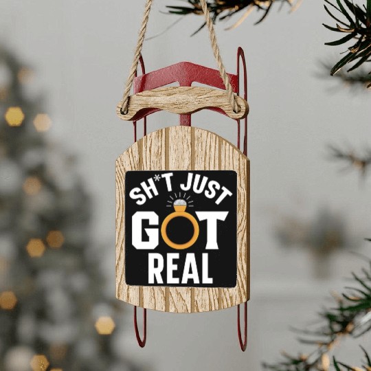 Bride And Groom Wedding Day Marriage Just Married Sled Ornaments