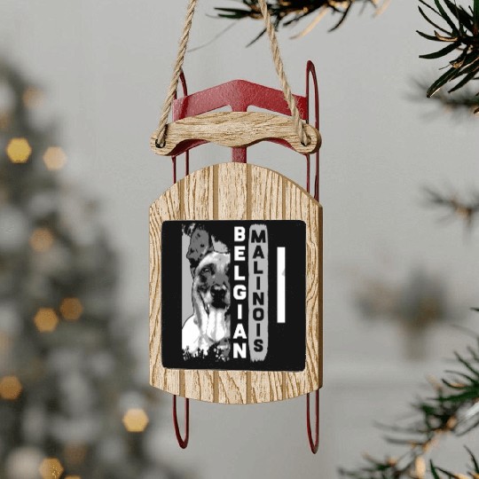 Belgian Malinois T Dog Sled Ornaments