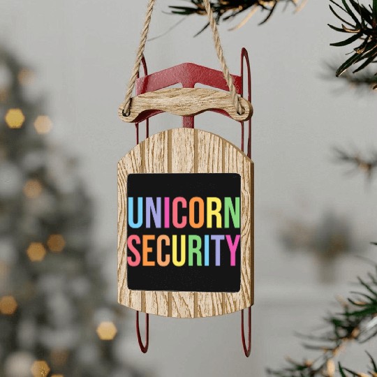 Uorn Security Dad Mom Daughter Sled Ornaments