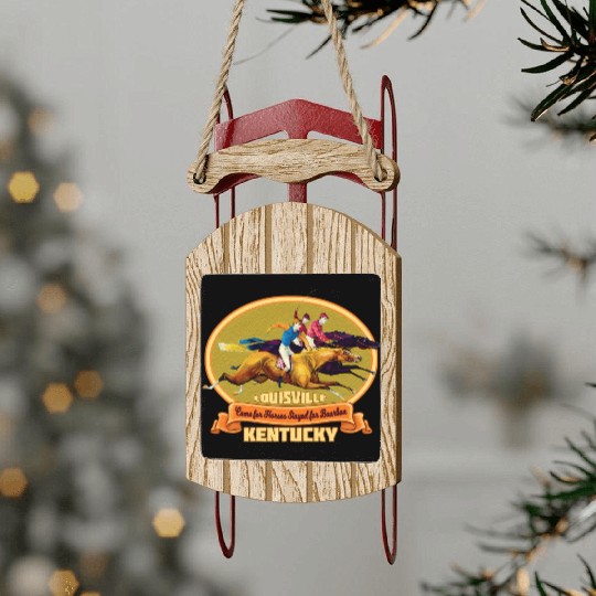 Louisville Kentucky Horse Racing Bourbon Derby Sled Ornaments
