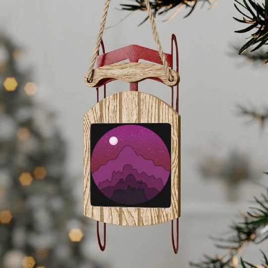 Night Sky Nature Retro Sled Ornaments