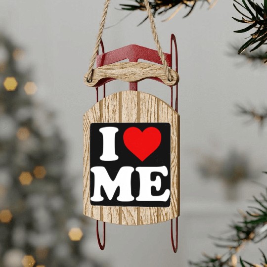 I Love Me Heart Maine Sled Ornaments