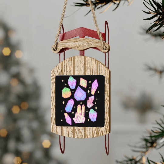 Pastel Goth Magical Crystal Waterfall Kawaii Goth Sled Ornaments
