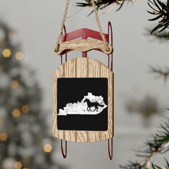 Kentucky Map Horse Kentucky Sled Ornaments