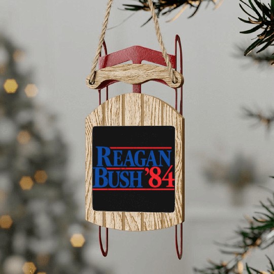 Reagan Bush '84 Republican Sled Ornaments