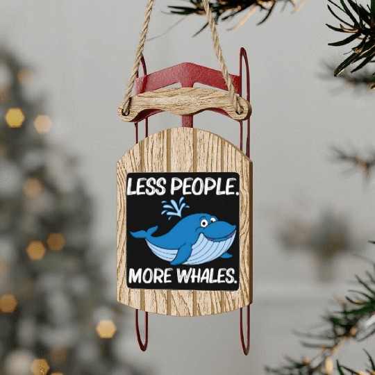 Whale For Orca Narwhal Blue Whales Sled Ornaments