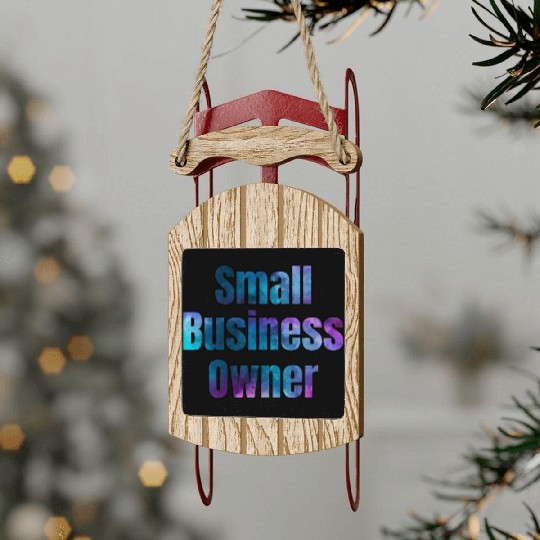 Small Business Owner watercolor Sled Ornaments
