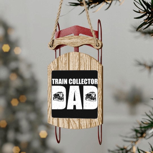 Train Collector Dad Model Train Father's Day Sled Ornaments