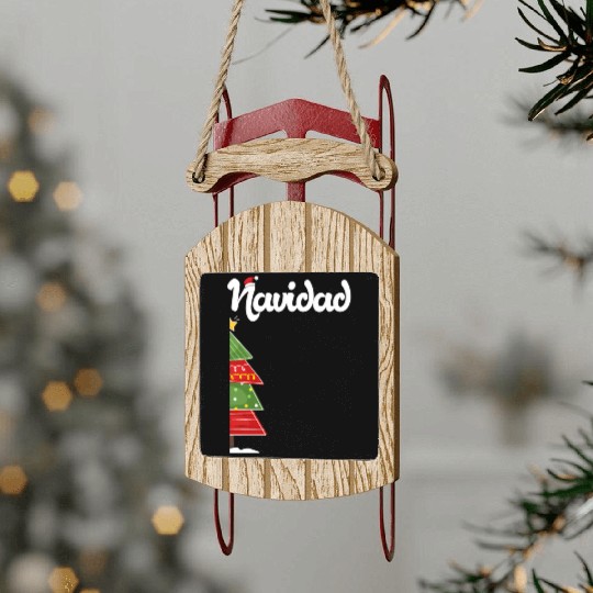 Feliz Navidad Spanish Ugly Sled Ornaments