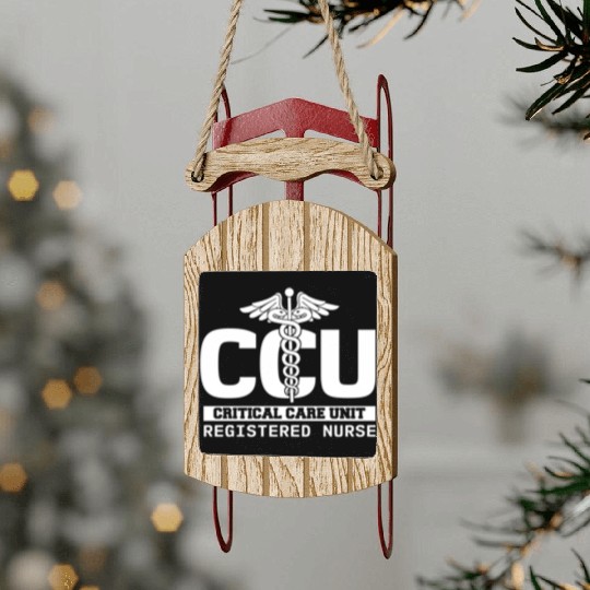 Ccu Registered Nurse Critical Cardiac Care Unit Sled Ornaments