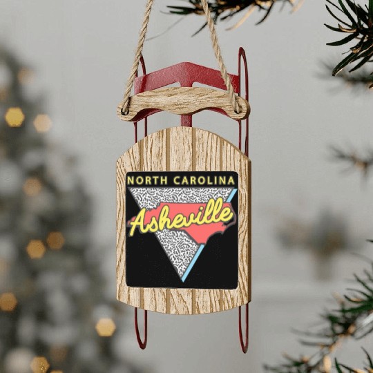 Asheville North Carolina Triangle Nc City Sled Ornaments