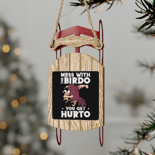 Bird Cartoon Birdwatching Bird Owner Sled Ornaments
