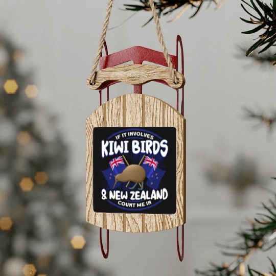 Bird Lover Endangered Species Kiwi Bird Sled Ornaments