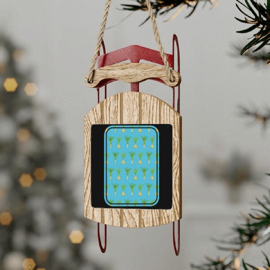 leek and onion pattern Sled Ornaments