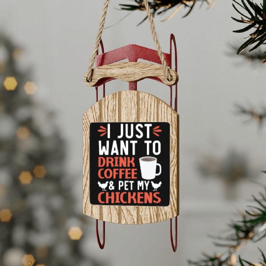 Chicken Farmer Chicken Whisperer Farm Animal Sled Ornaments