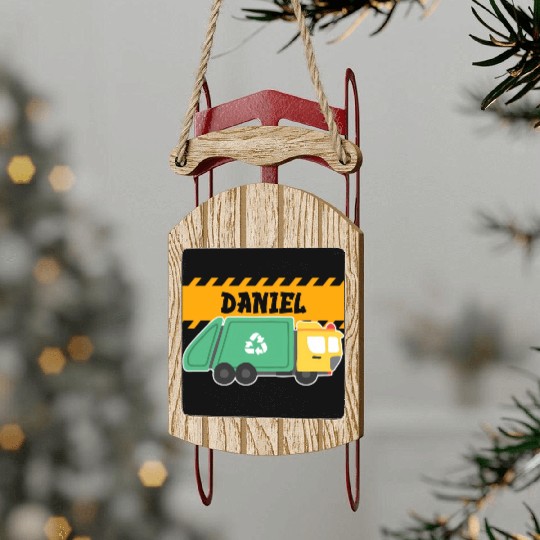Daniel Trash Truck For Collector Ecologist Garbage Sled Ornaments