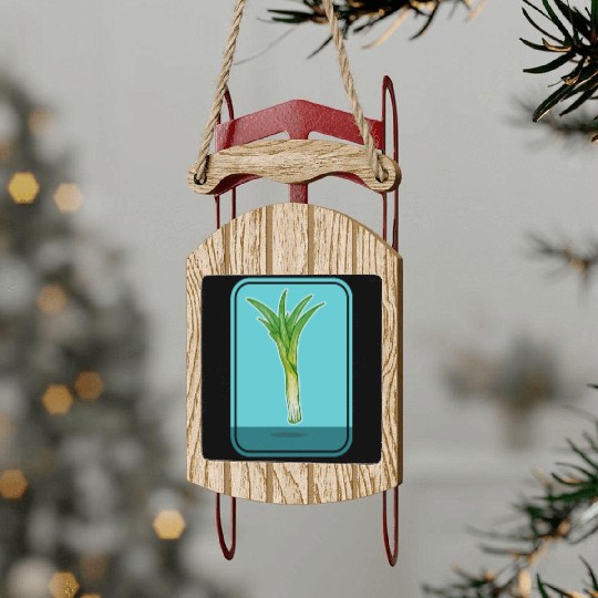 Leek Vegetable Plant Sled Ornaments